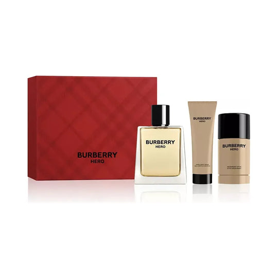 Burberry Hero 3‑Piece Gift Set – EDT 3.3 FL OZ / 100 ML + Shower Gel 2.5 FL OZ / 75 ML + Deo Stick 70 G / 75 ML