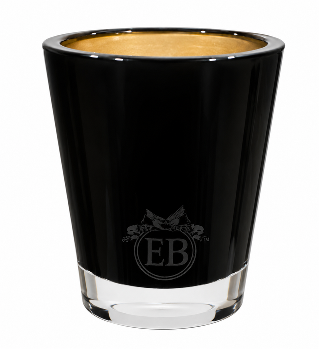 Eric Buterbaugh Glass Candle Holder Black And Gold - 250 ML