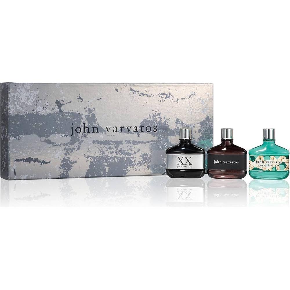 John Varvatos Gift Set Of 3 pcs : Eau De Toilette + XX Eau De Toilette + XX Artisan Teal Eau De Toilette 0.50 FL OZ / 15 ML ( 3X )