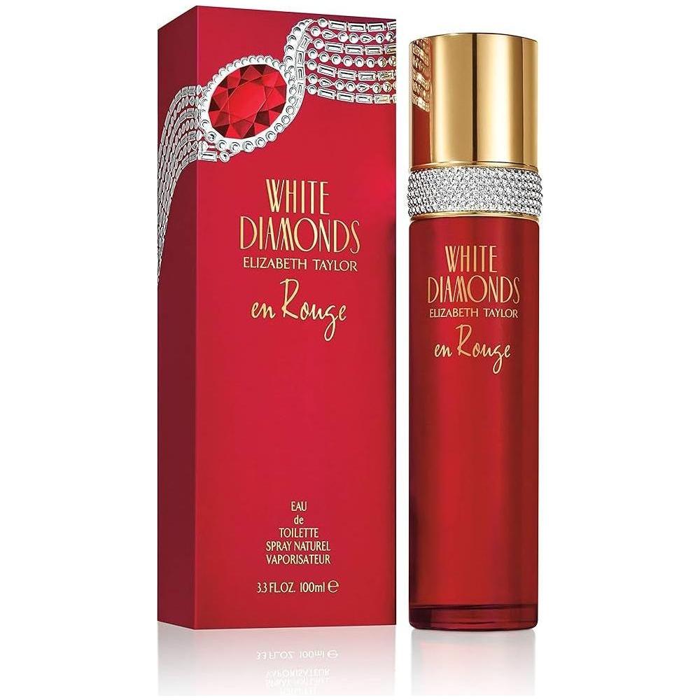 Elizabeth Taylor White Diamonds En Rouge Eau De Toilette Natural Spray + Free white diamonds Parfum 1 FL OZ / 30 ML 0.12 FL OZ / 3.7 ML