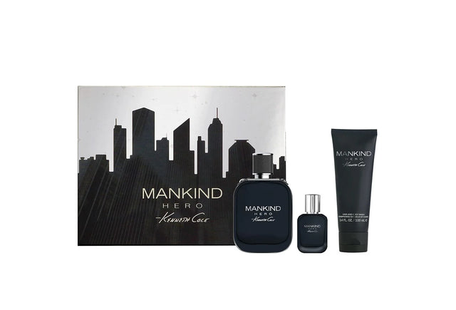 Kenneth Cole Mankind Hero Gift Set, Eau De Toilette Spray + Eau De Toilette Spray + After Shave Balm - 3.4 FL OZ / 100 ML - 0.5 FL OZ / 15 ML - Shelf Pull