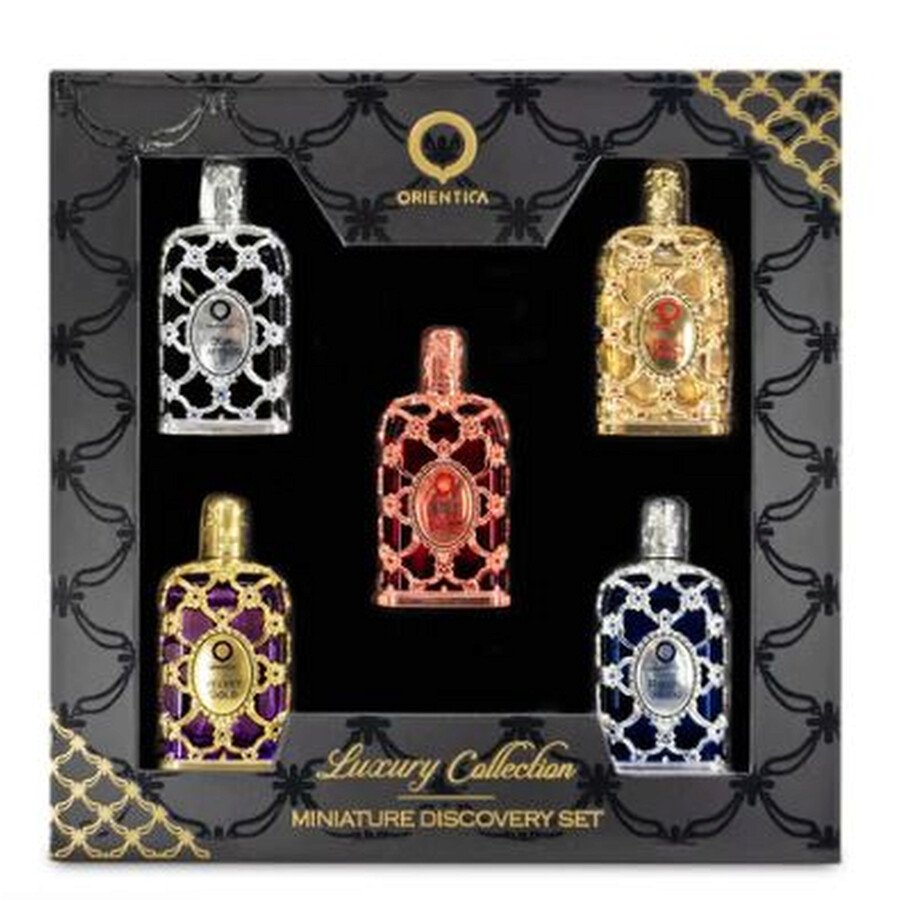 Orientica Luxury Collection Eau De Parfum Splash 5 Piece Set Oud Saffron, Velvet Gold, Amber Rouge, Royal Amber, Royal Bleu - 0.25 FL OZ / 7.5 ML