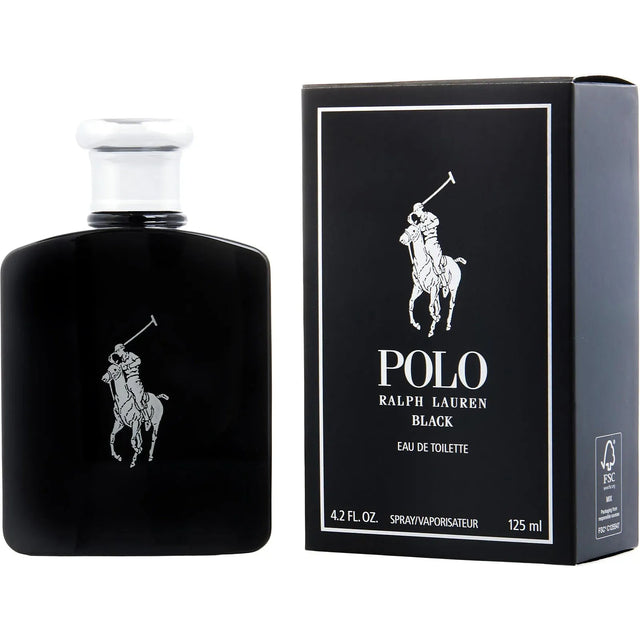 Ralph Lauren Polo Black Eau De Toilette Spray 4.2 FL OZ / 125 ML