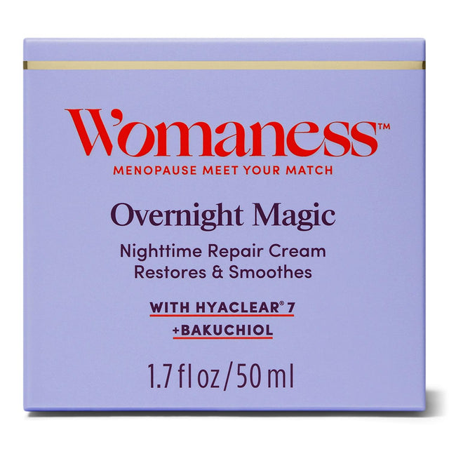 Womaness Overnight Magic Moisturizing Repair Cream Restores + Smoothes - 1.7 FL OZ/ 50 ML