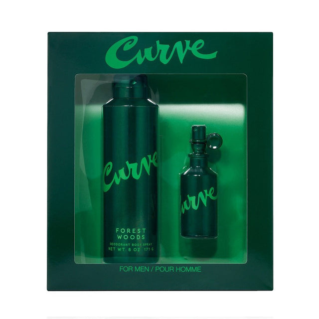 Curve 2 Piece Set Forest Woods Cologne Spray + Deodorant & Body Spray - 1 FL OZ / 30 ML - 6 OZ / 171 G
