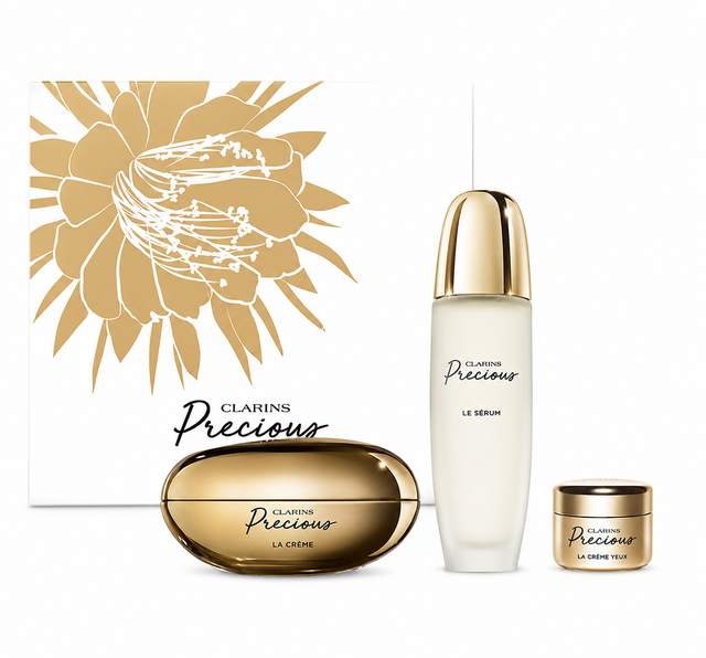 Clarins Precious 3 Piece Set Boxed Includes: Le Creme Yeux + Le Serum + La Creme - 0.1 FL OZ / 3 ML 2x - 0.1 FL OZ / 5 ML