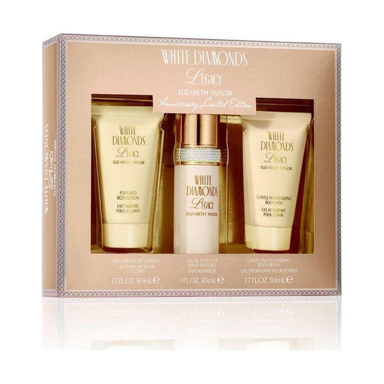Elizabeth Taylor White Diamonds Legacy 3 Piece Set - Eau De Toilette Spray / Body Lotion / Body Wash 1.0 FL OZ / 30 ML 1.7 FL OZ / 50 ML 1.7 FL OZ / 50 ML